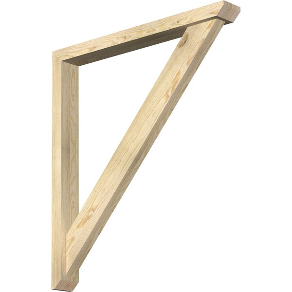 Ekena Millwork Traditional Slat Rough Sawn Bracket w/ Offset Brace, Douglas Fir, 4"W x 34"D x 38"H BKT0402X34X38TRA06RDF - main